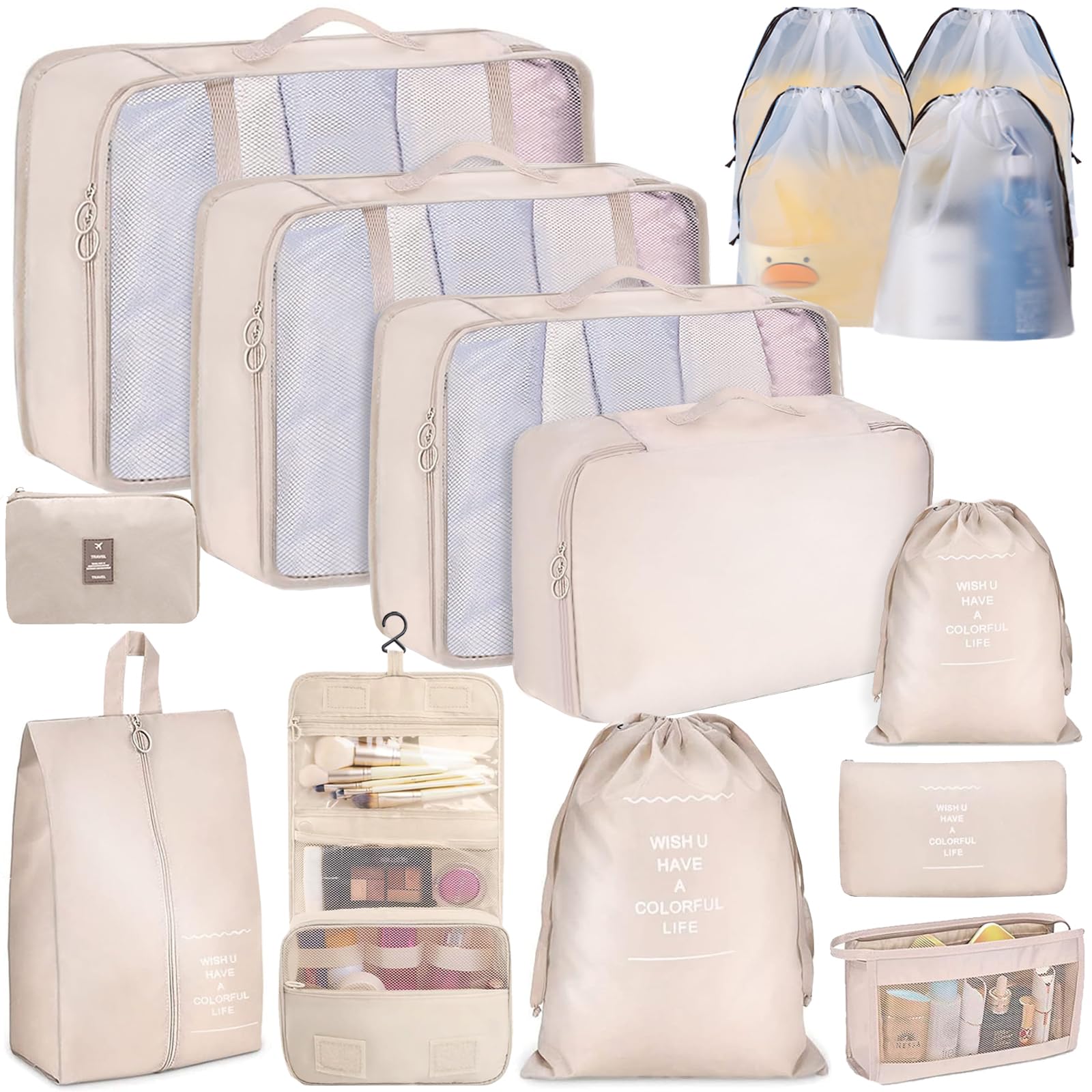 

дорожная сумка органайзер дорожная сумка симпатичная упаковка деловая поездка удобное нижнее белье удобная дорожная сумка для путешествий набор из 15 предметов, чехол, бежевый