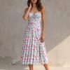 New Summer Commuter Elegant Style Print Fashionable High-end Suspender Dress