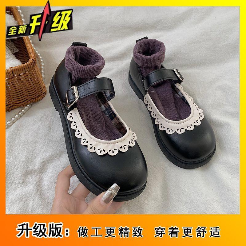 Vintage Mary Jane Sweet Japanese Single Shoes Children 2025 Popular Round Head French Student with Skirt Small Leather Shoes Women