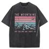 Mountains Are Calling I Must Go Retro Vintage 80s Mountain Luxury T Shirt Men High Quality Cotton Washed Tee Shirt