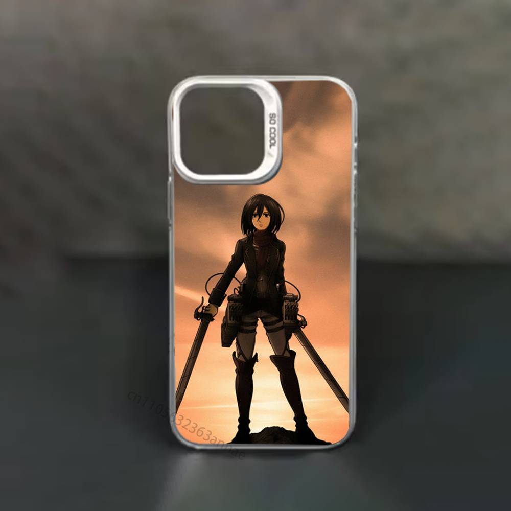 Attack On T-Titan Mikasa Phone Case for iPhone 15 16 Pro Max Air SE 11 13 Pro 14 Plus 12 11Pro 15Pro Max 16e Cover