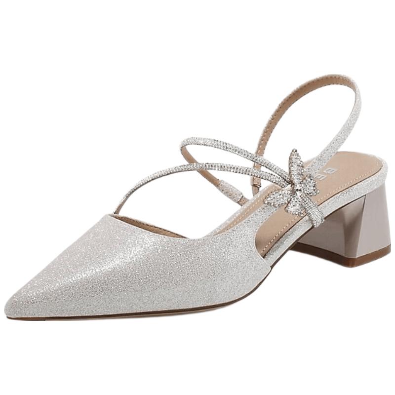 Belle Women s Elegant Pointed-Toe Mid-Heel Sandals EU 38