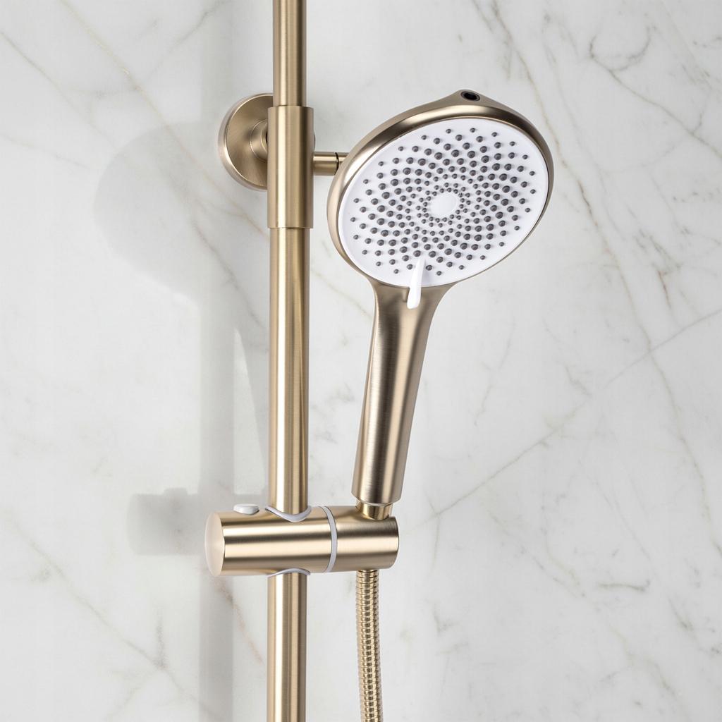 Rea Foss Matte Brushed Gold Exposed Shower Set
