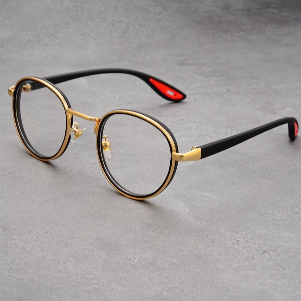 Modna stopowa oprawka okularów optycznych męska anty-niebieskie światło przezroczyste soczewki okulary vintage casual metalowa oprawka oprawka do okularów