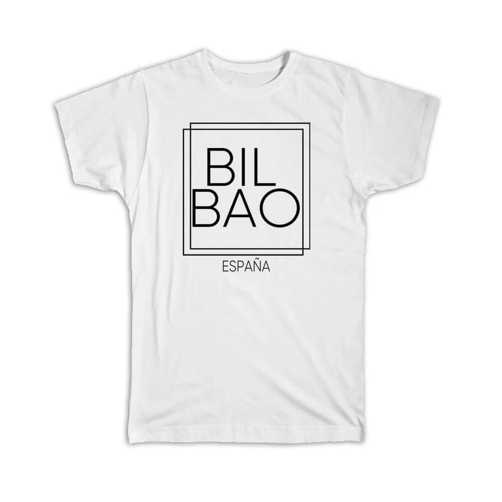 Gift T-Shirt : BILBAO Spain Square Modern Minimalist Font 3XL