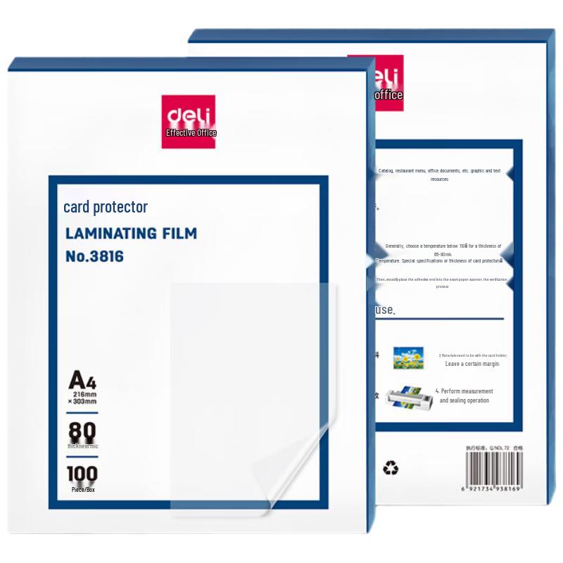 Deli A4 Laminating Pouches