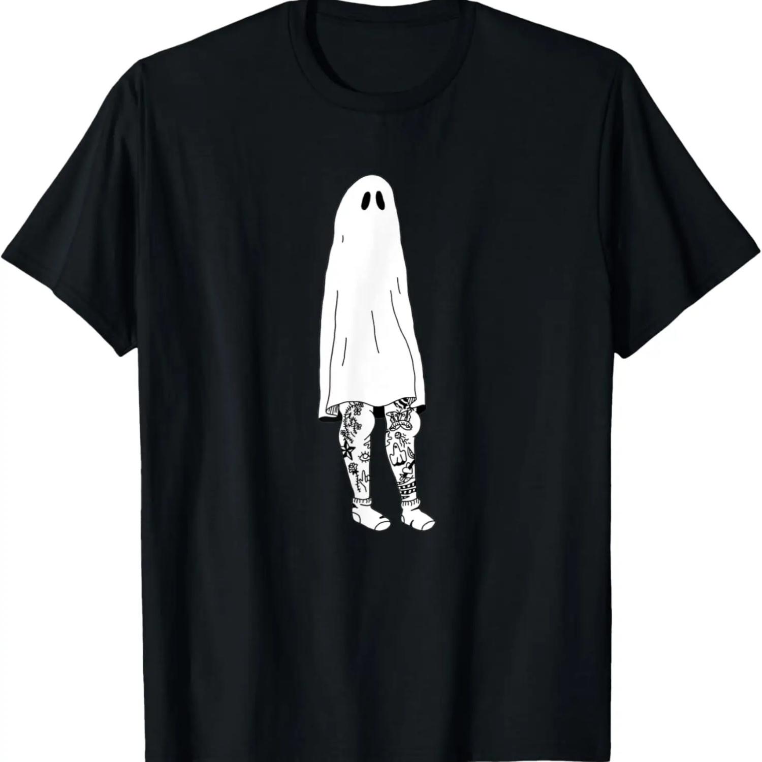 Смешная футболка с татуированным призраком S