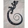 Hand-Forged Metal Gecko Wall Art, Geometric Lizard Sculpture for Boho Decor