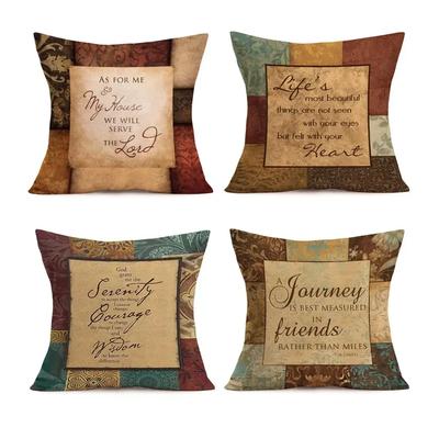 English Quotations Retro Printed Linen Pillowcase Sofa Cushion Cover Home Decoration Can Be For You 40X40 50X50 60X60