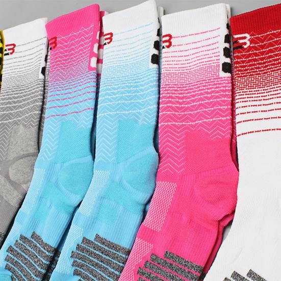 Training Socks Striped Patchwork Achilles Tendon Protection Breathable Non-Slip Towel Bottoms Anti-friction Soccer Socks for Adult