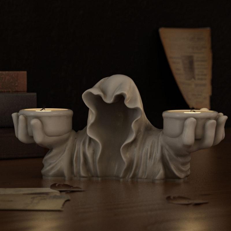 Wizard Candle Holder Silicone Mould For Resin Craft And Halloween Decorations