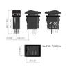 12V-24V Pin Rocker Toggle with LED Light, Horn Pattern, Black, for Car RV Boat Marine, 20A