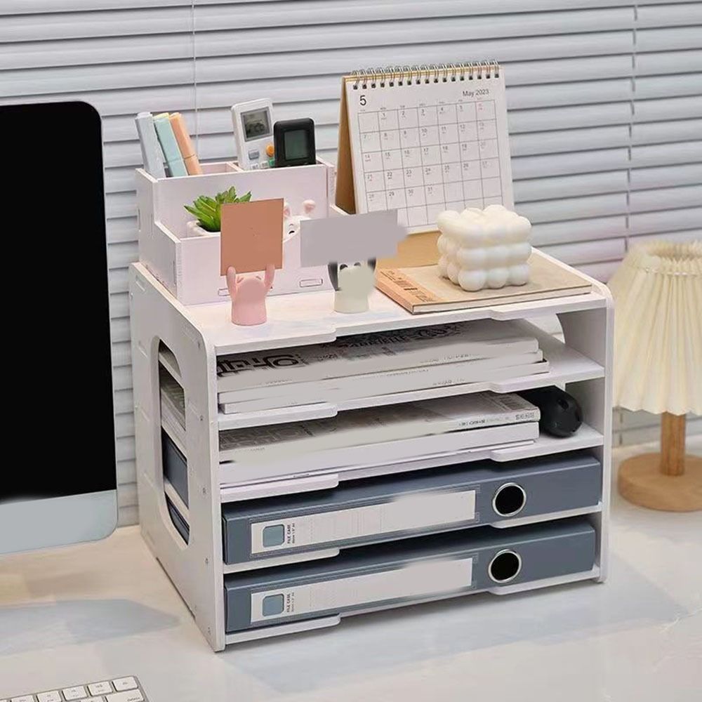 Large Capacity Multi-layer File Storage Rack Space Saving File Holder Desk Organizer  for Home