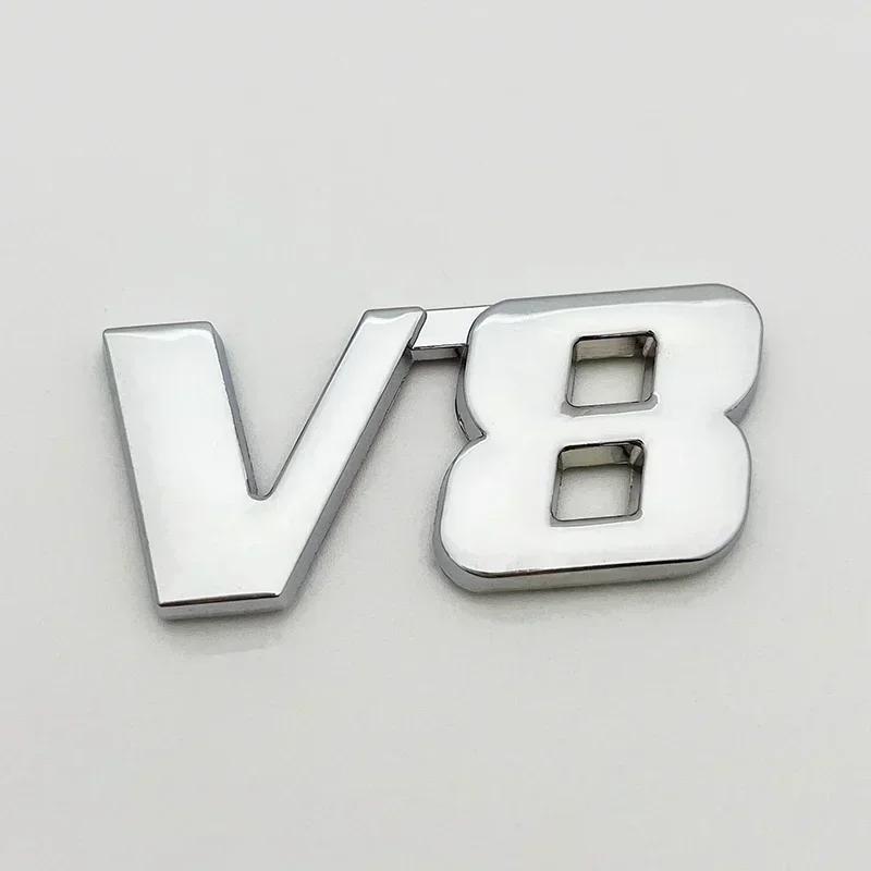 3D Kovové Logo V6 V8 Znak Motoru Auta Odznak Samolepky Dekorativní Samolepky Pro Toyota BMW Benz Honda Mazda Autopříslušenství