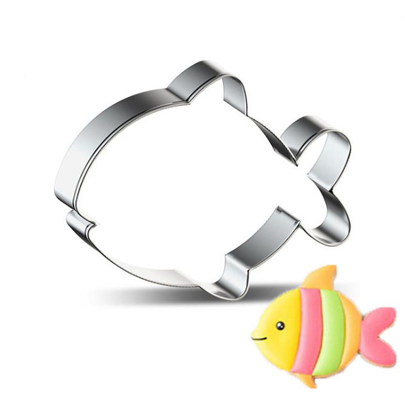 1pcs Cookware Patisserie Ocean Fish Dolphin Crab Cookie Cutter Metal Biscuit Mould Fondant Cake Decor Tools Pastry Dinning Bar