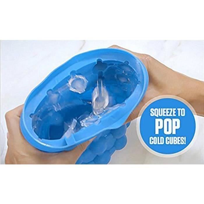 Ice Cube Maker, Bac à Glaçon Silicone Ice Cube Magique Magic Glacon Moules à Glace Seau Ice Silicone avec Couvercle pour Cocktail