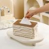 Elegant Tissue Storage Box Ripple Design Rectangle Light Luxury Napkin Holder Multi-functional Anti-slip Paper Container