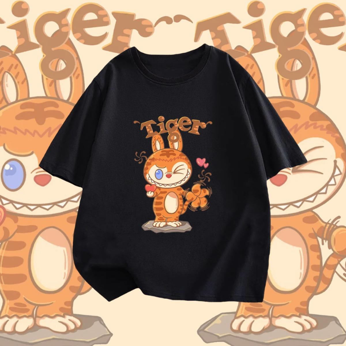 

Labubu Short-sleeved Cotton Women s Casual Couple Top 110