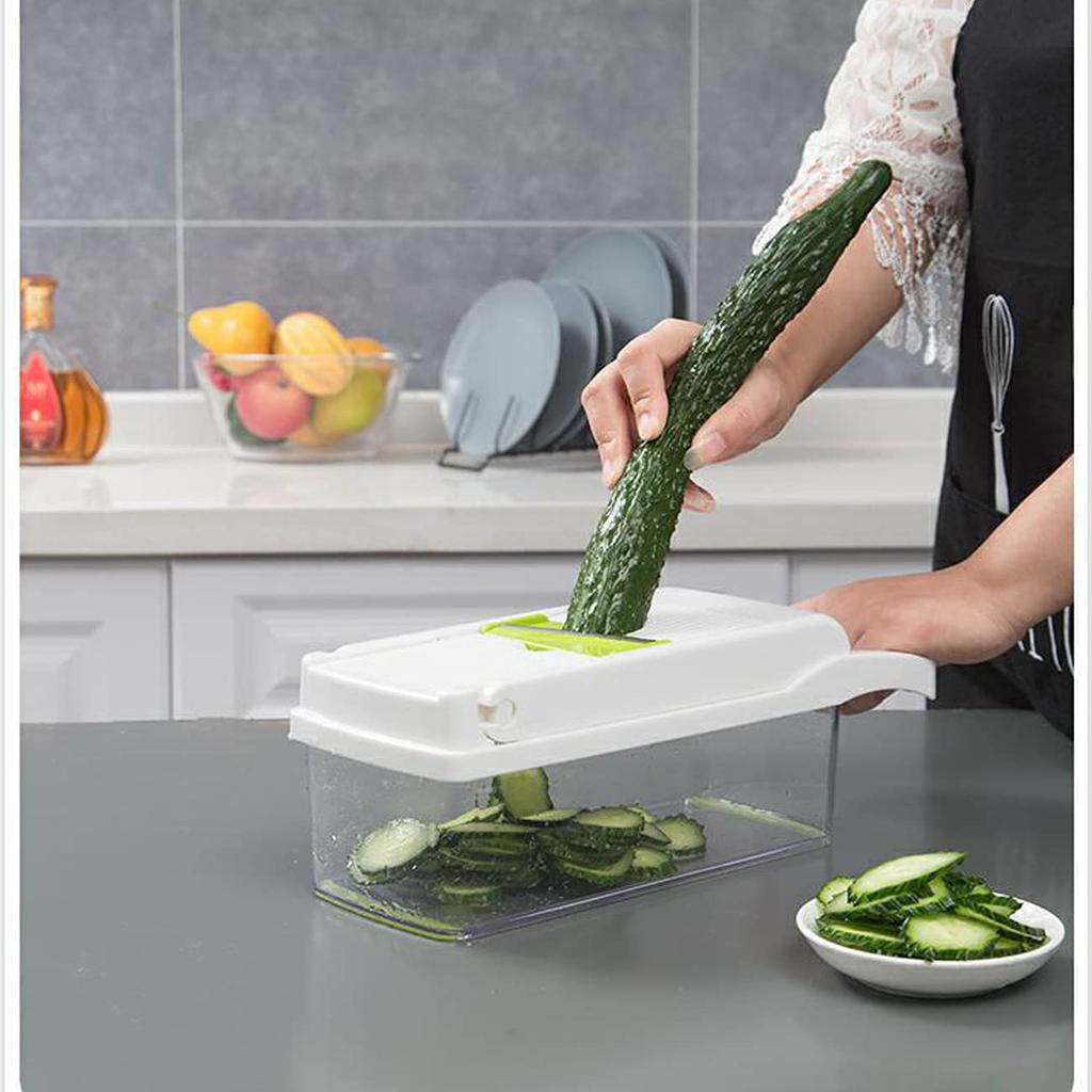 FOOKO 8 in Kochen Daikon Rettich Reibe Hobel Hergestellt mit Handschutz Edelstahl Weißer Hobel, 1, Multifunktional, Gemüse, Kohl, Julienne, Gerät,