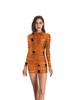 New Halloween D print long-sleeved tight dress European and American hot girl style sexy party dress