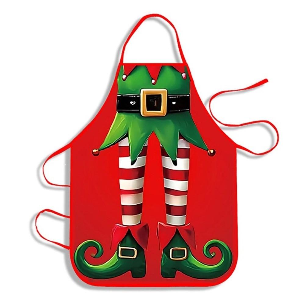 Oil-Resistant Christmas Apron Reusable Kitchen Aprons New Santa Claus Apron Holiday Decor