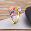Nidin New Fashion Bohemia Colorful Eternity Band Ring for Women Engagement Wedding Rainbow Color Classic Finger Rings Jewelry