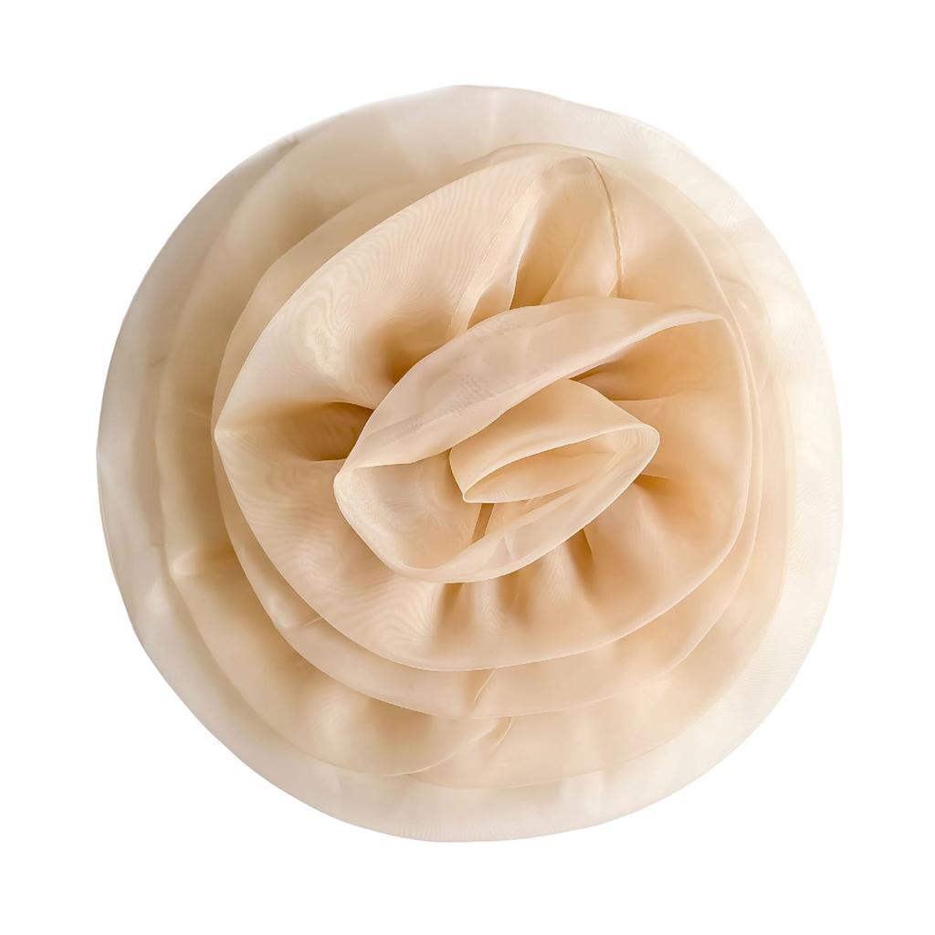 Oversized 3D Flower Brooch Handmade Flower Accessory for Clothing and Home Decors with Realistic Polyester Texture