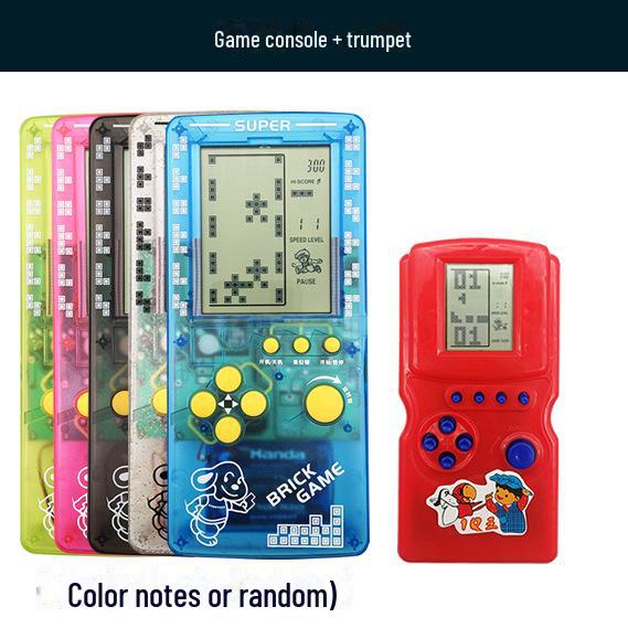 "2023 Nostalgic Tetris Game Console, 4.1-Inch Screen, Transparent Frosted Shell, Handheld"