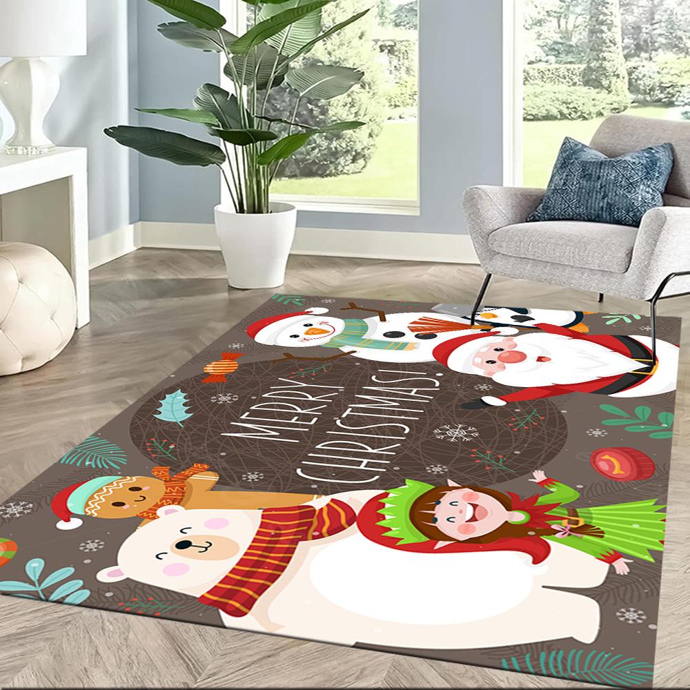 Christmas Santa Claus Gifts Floor Mats for Living Room, Bedroom and Room Decoration Are Suitable for Gifts.