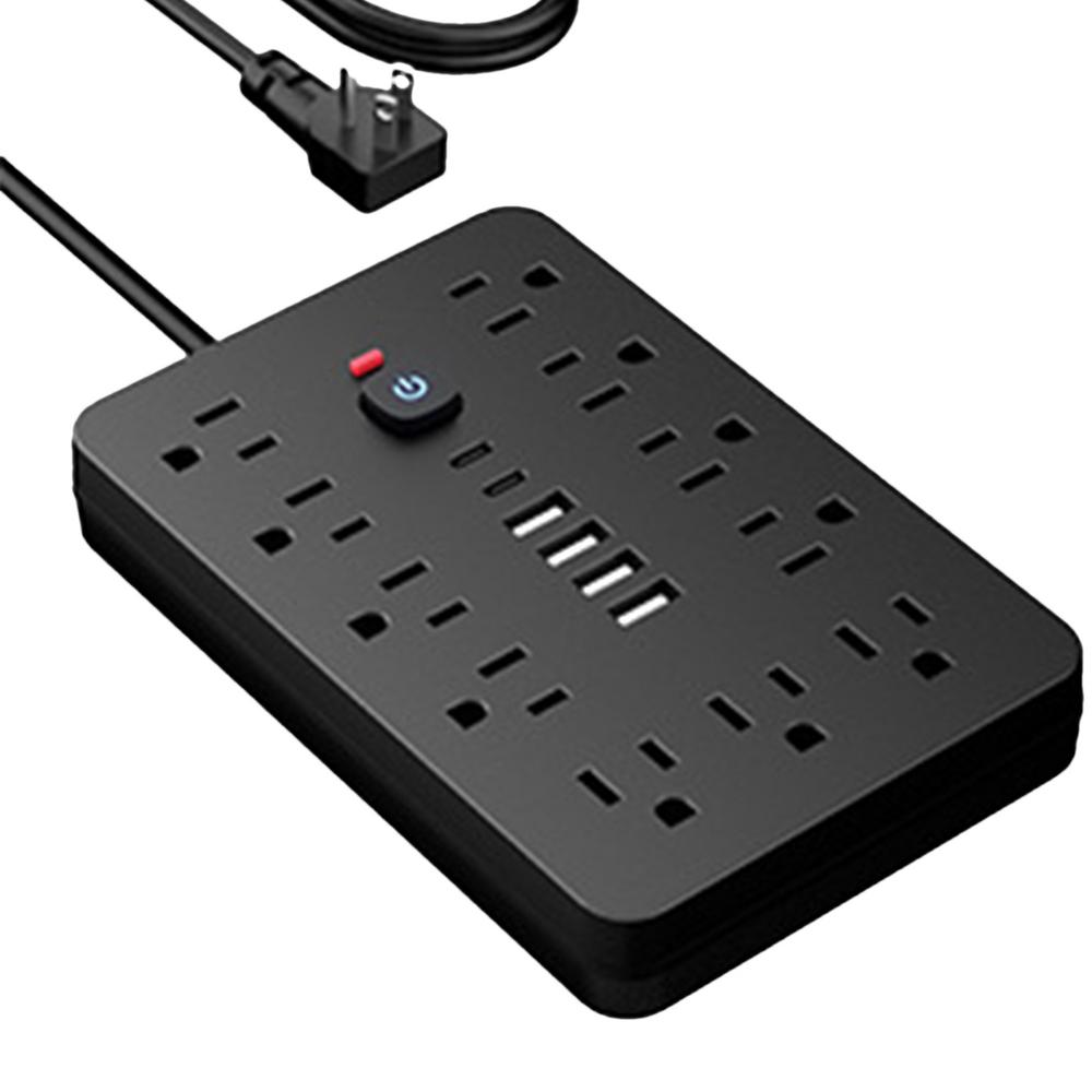 17-in-1 Plug Outlet Extender Power Strip With USB Port Switched Socket 11 Outlets 4 USB 2 Type-C Ports Multiple Security Protect