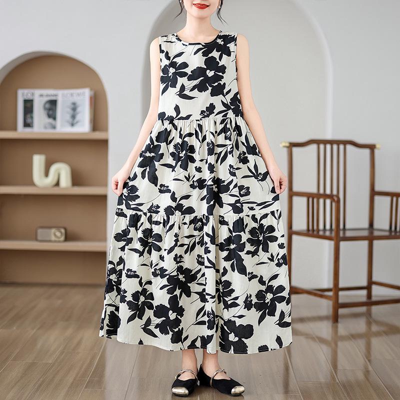 2024 Plus Size Women's Sleeveless Tank Top Long Dress - Simple Summer Style