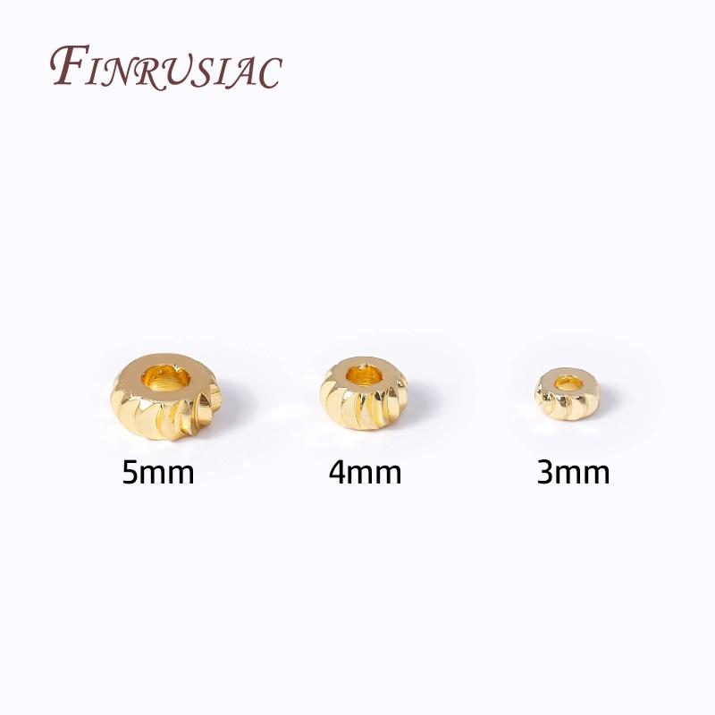 Wholesale Metal Bulk Beads 18K Gold Plated Brass Round Corrugated Spacer Beads For Bracelet Necklace DIY Beading Jewelry Making