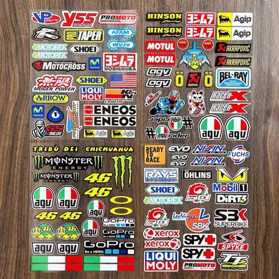 Reflective Racing Sponsor Stickers Set, for Motorbike Scooter Helmet Bicycle Bumper Toolbox, DIY Vehicle Decoration Decals