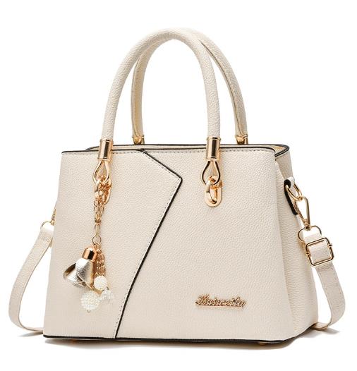 

New Fashi Middle Aged Handbag with Large Capacity Litchi Grain Single Shoulder Crossbody Bag Gift for Autumn and Winter 2026 27x14x19cm бежевый