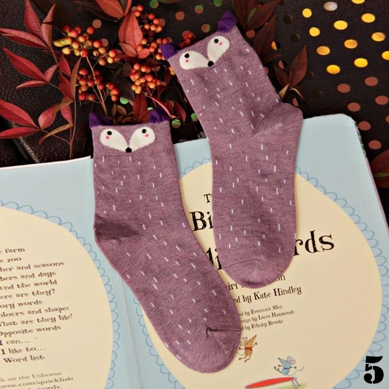 2016 Funny Woman's Socks Unisex Socks For Girls Cartoon Fox Harajuku Comfortable Soft Gift Sock