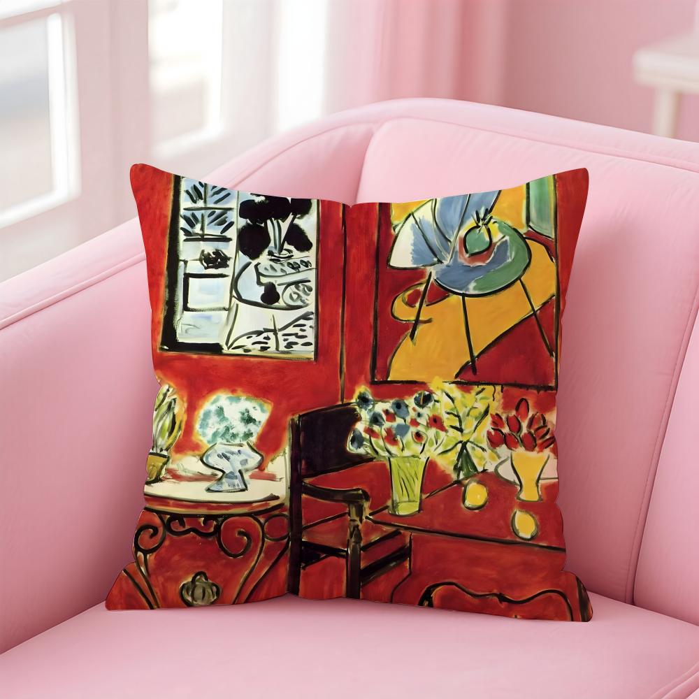 bright HHenri Matisse Cushion Cover Pillow Case Ultra Soft Skin Friendly Fabric Cloud Like Comfort Concealed Zipper