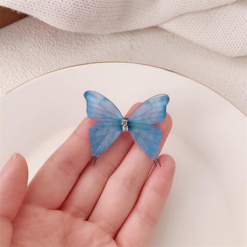 Ethereal Vintage Butterfly Hairpin - Elegant Sheer Tulle Hair Accessory