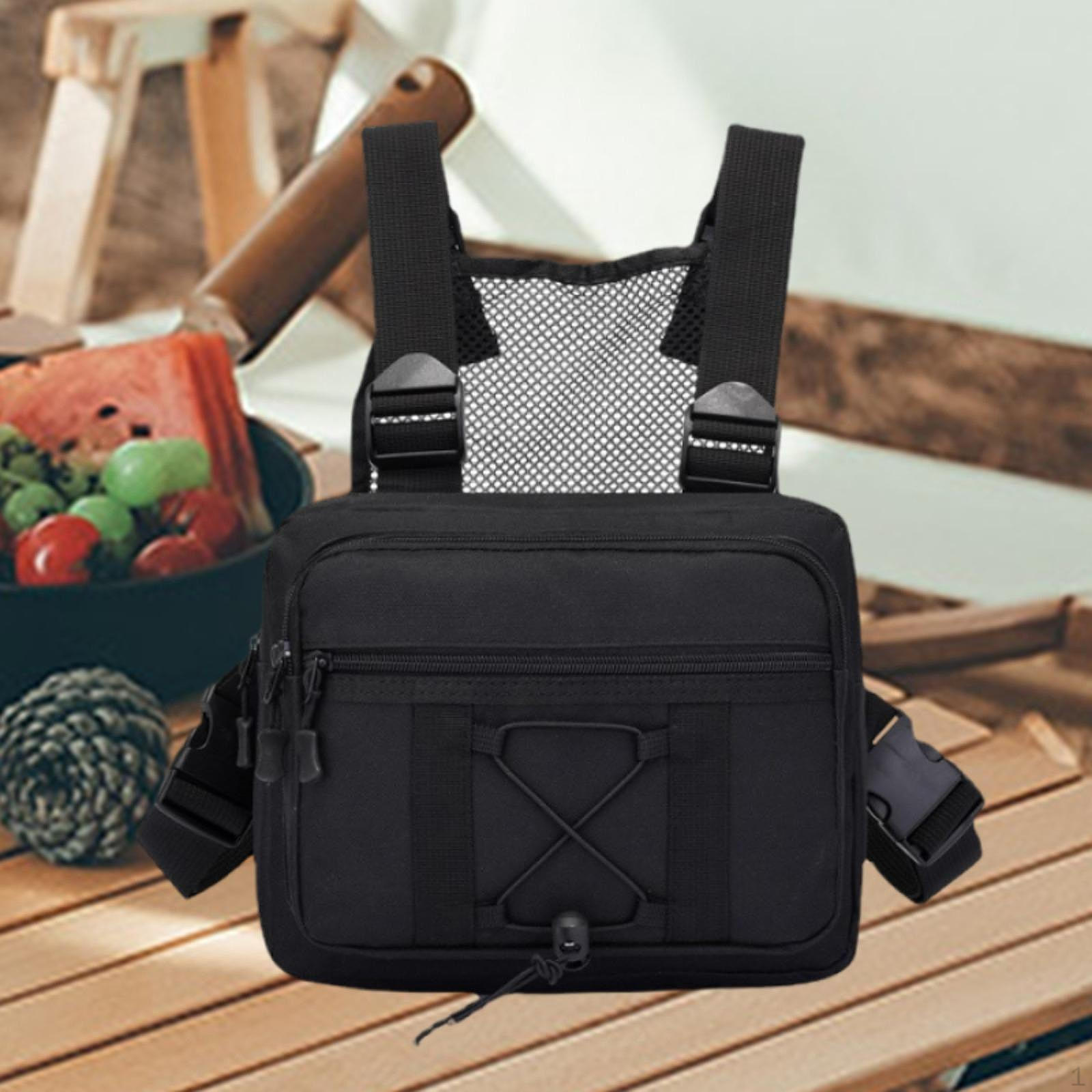 

Нагрудная сумка-рюкзак для велоспорта, дышащий жилет, передний пакет-подсумок, плечевой для чёрный