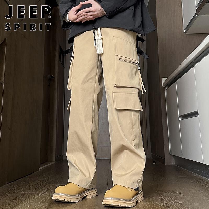 JEEP SPIRIT Men's Autumn Winter Cargo Jogger Pants