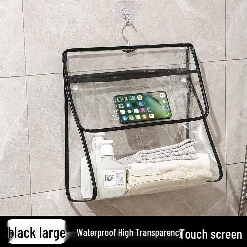 Waterproof Bathroom Hanging Storage Bag - Wall-Mounted Organizer for Shower Clothes