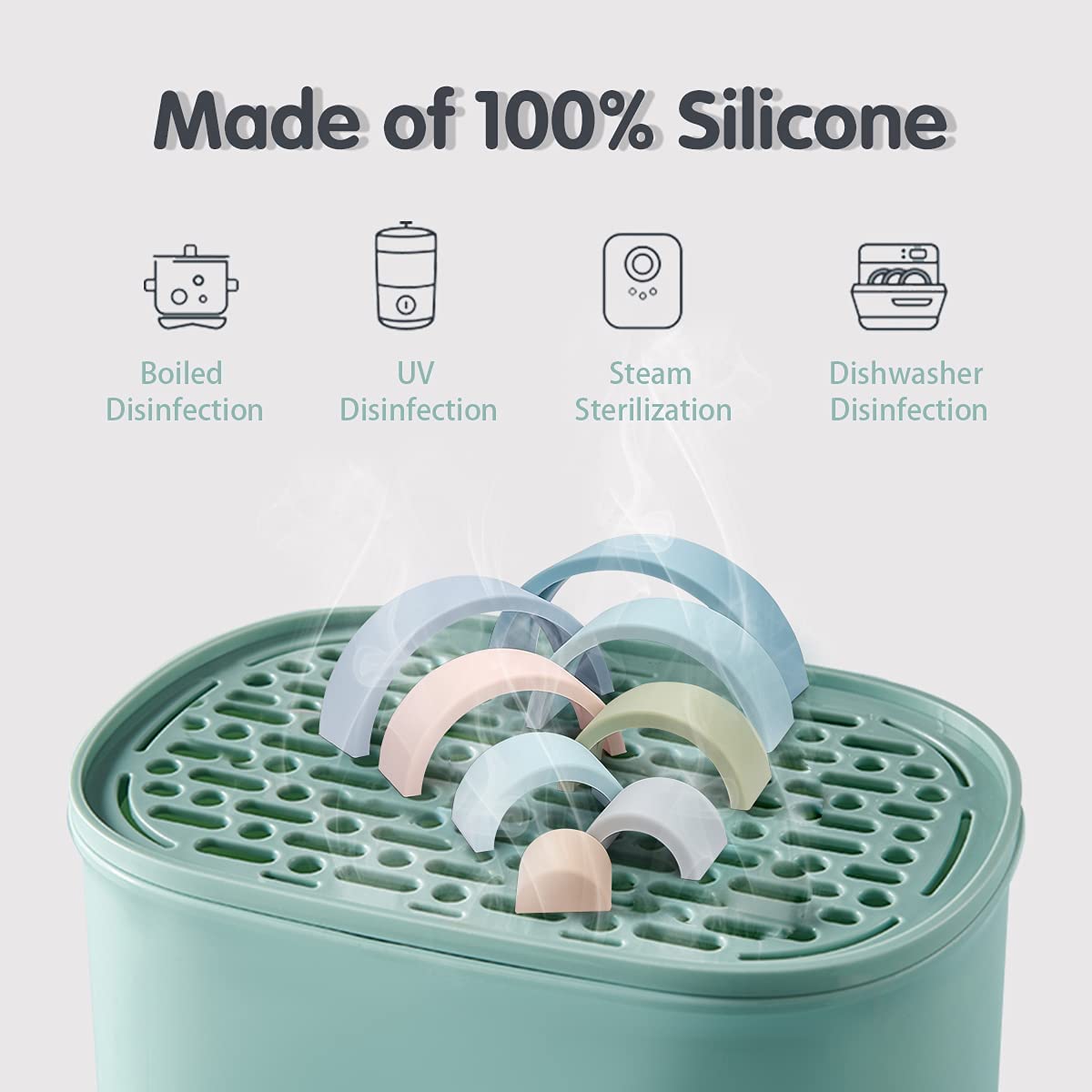 8-слойные силиконовые радужные игрушечные строительные блоки — фото 6