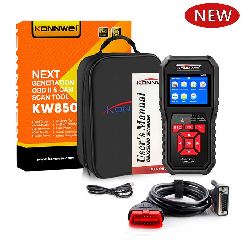 

2026 KONNWEI KW850 Full OBD2 Car Scanner Professional Auto Diagnostic Tools Engine System Check Code Reader DTC Lookup Pk Elm327 KW850 Black