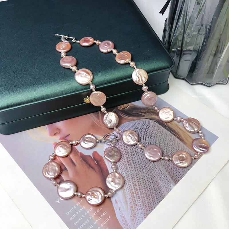 Natural Iridescent Baroque Necklace & Bracelet Set, European & American Style, Original Beauty