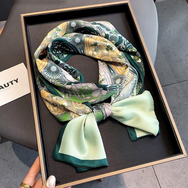 Long Small Silk Scarf Women's Autumn and Winter Versatile Thin and Narrow Scarf with Shirt Fashion Headband New Decorative Scarf