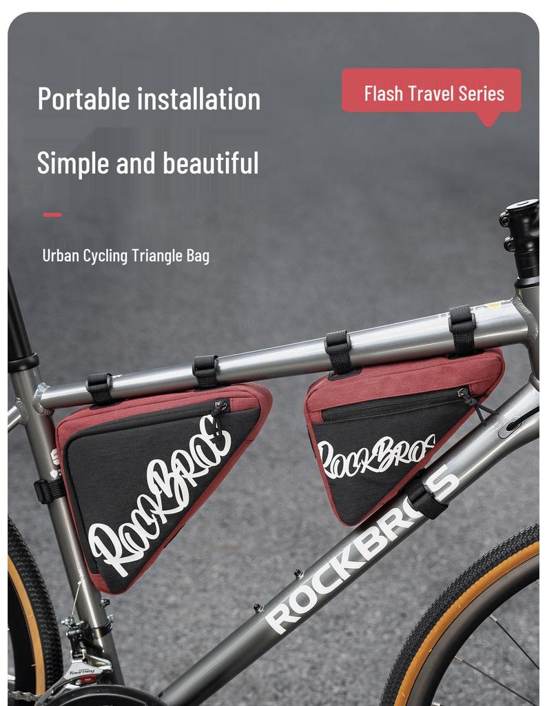 RockBros Triangle Bicycle Top Tube and Saddle Tool Bag for Mountain & Road Bikes