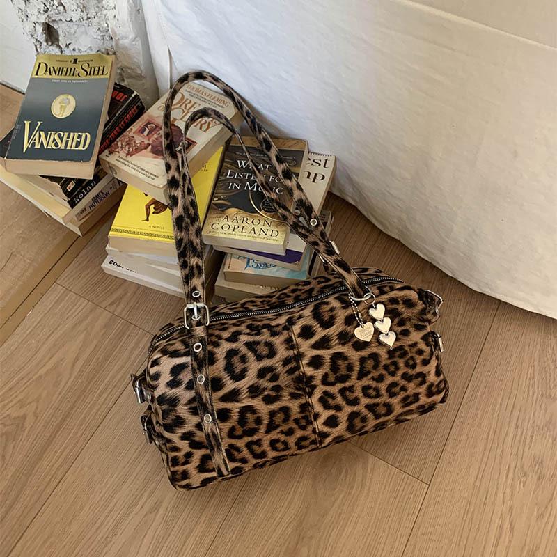 Women's Large Capacity Leopard Print Crossbody Tote - New 2025 Autumn/Winter Casual Fashion Commute Shoulder Bag.