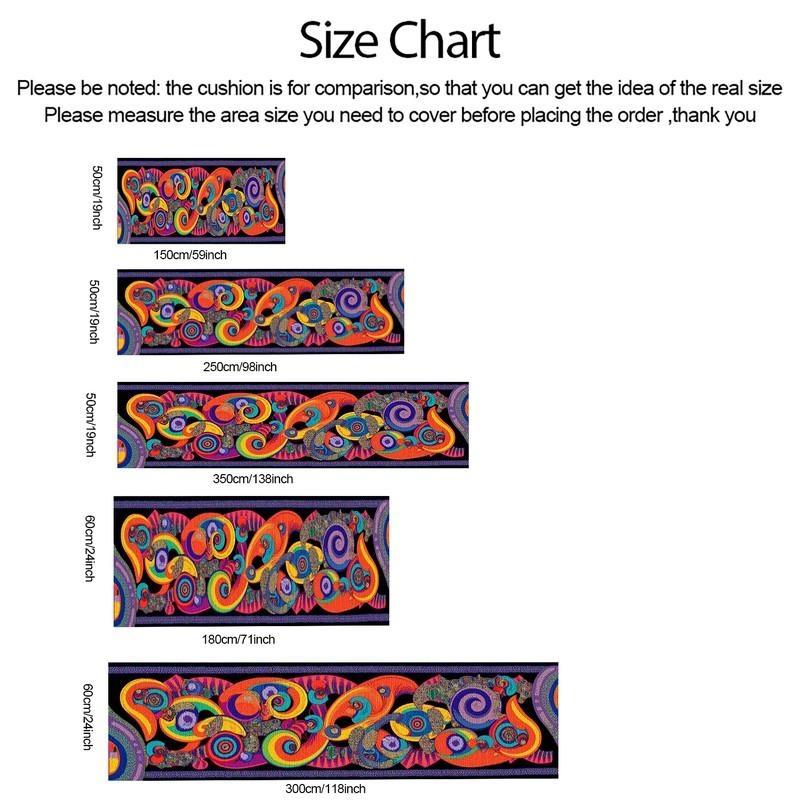 Colorful Psychedelic Swirl Print Runner Rug Non Slip Soft Hallway Carpet for Kitchen Living Room Bohemian Home Decor Mat