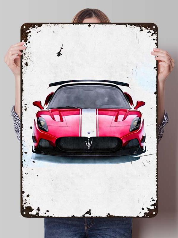 Maserati Classic Car Metal Poster Bedroom Decoration Living Room Decor Men Custom Metal Tin Signs for Garage Wall Art Decoration