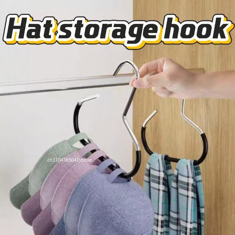 1-10pcs Circle Ring Hat Hanger Non-marking Non-slip Hat Storage Hook Closet Bedroom Saving Space Scarf Towel Tie Hanging Rack