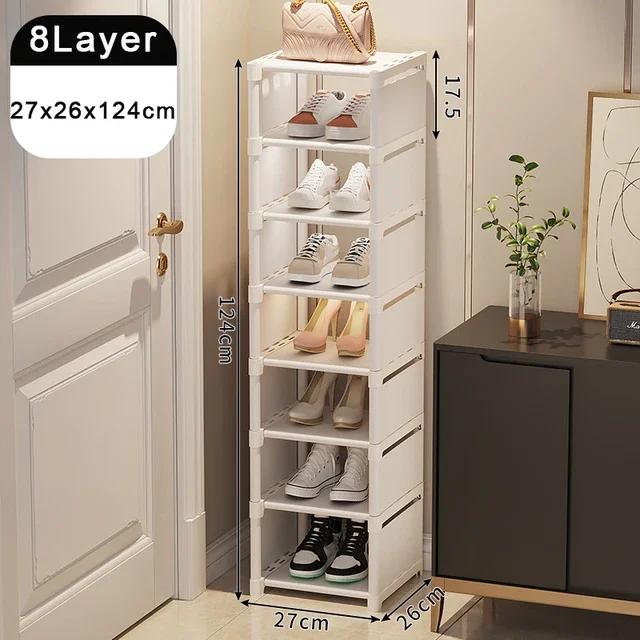 Shoe Organizer Shelf Multi-layer Stackable Dormitory Home Storage Stand DIY Wall Corner Space Saving Adjustable Shoe Organizer